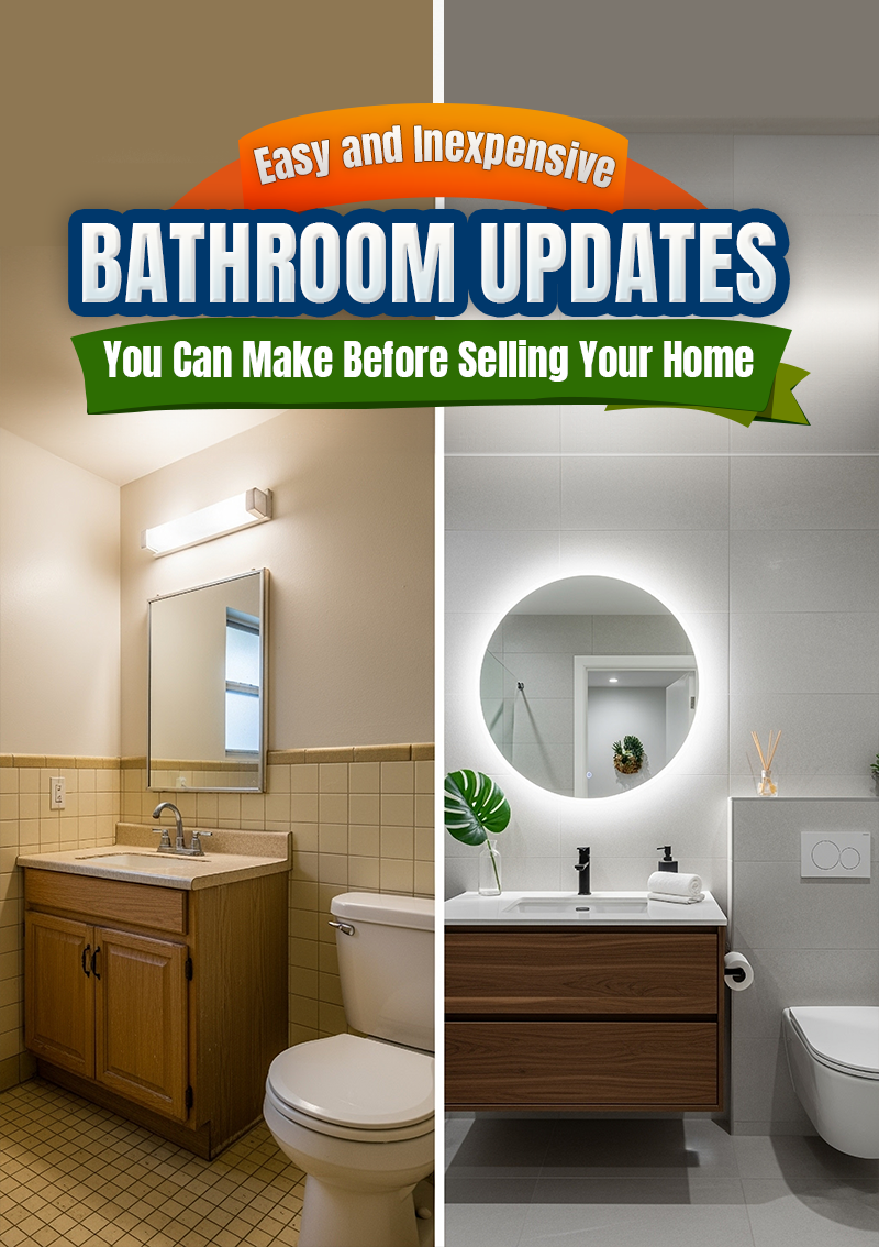 As with the kitchen, the bathroom plays a huge role in making a good impression on home buyers. They love the allure of a fresh and relaxing space where they can envision themselves enjoying a little luxury at the end of their day. – illustration for Easy and Inexpensive Bathroom Updates You Can Make Before Selling Your Home