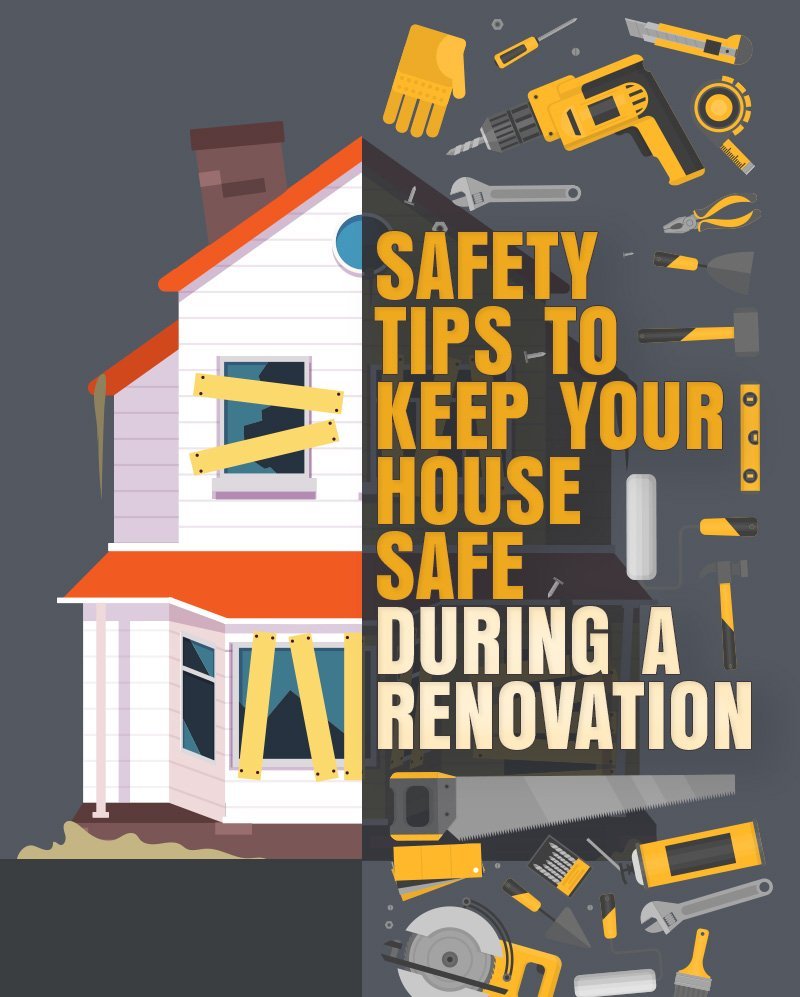 Whether you'll be working on small upgrades to simply refresh your space this summer, or diving into a major remodel before listing your home for sale, remember that preparation is key. It’s important to take a step back and plan before kicking off your long-planned renovation. – illustration for Safety Tips to Keep Your House Safe During A Renovation