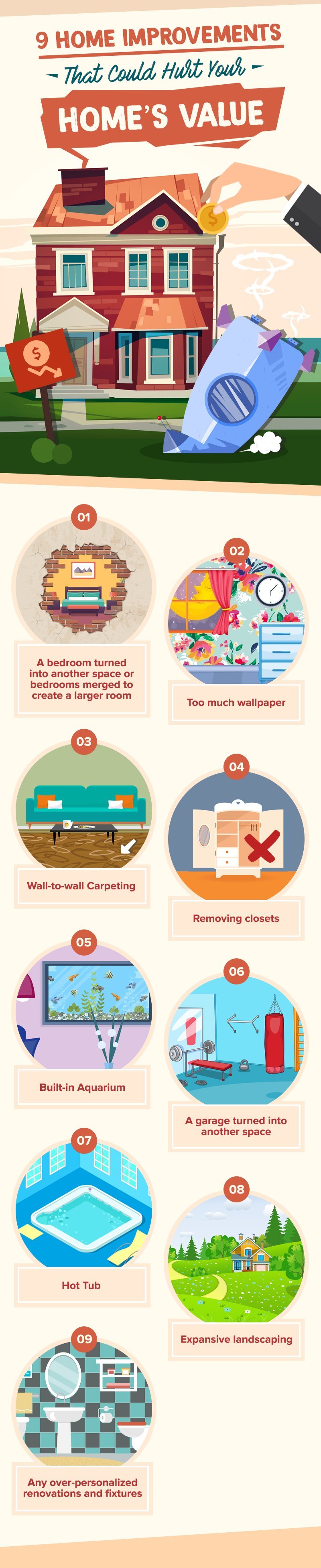 Homeownership is beautiful and rewarding. It gives you the freedom to add any renovations you like and turn your home into your safe haven. However, if you're even considering selling your home in the near future, then you have to be very careful in deciding what improvements you'd like to add to your home. – illustration for Sellers, Beware! These Home Improvements Could Hurt Your Home's Value