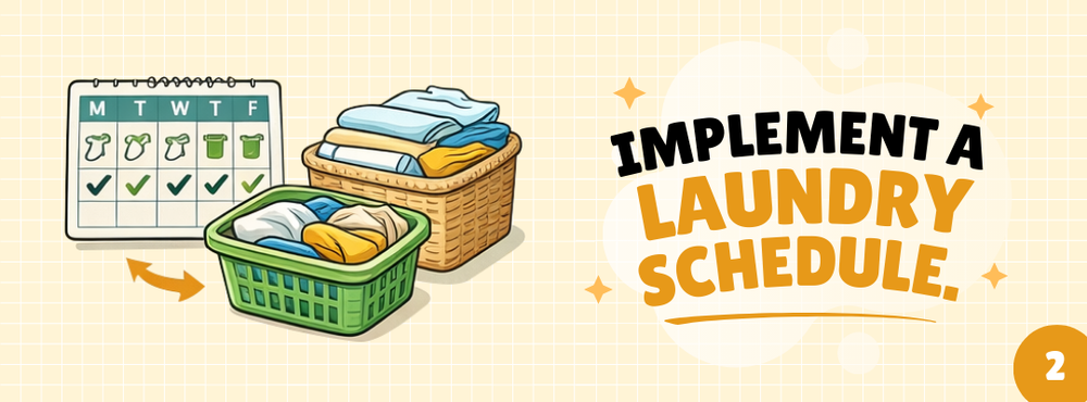 Aiming to have a cleaner and calmer home this year? You're still on the right track for a fresh start. Before life gets busier and mess slowly creeps back in, we’ve rounded up small but impactful habits to start now, and which you can actually stick to for the long term. – illustration for 7 Simple But Effective Habits For A Cleaner and Tidier Home All Year